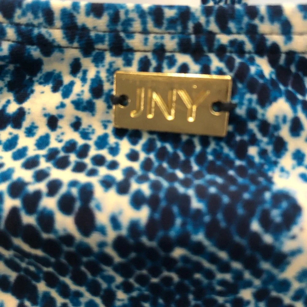 NEW Jones New York One Piece Swimsuit Medium Blue Snakeskin Tie Padded Cups